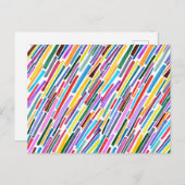 Farbenfrohe diagonale Lasche Streifen Muster Postkarte (Vorne/Hinten)