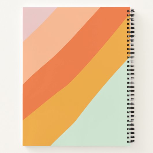 Farbenfrohe Diagonale Streifen Retro Pastel Person Notizblock (Rückseite)