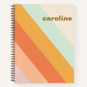 Farbenfrohe Diagonale Streifen Retro Pastel Person Notizblock (Vorderseite)