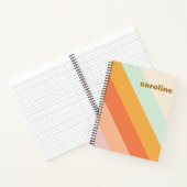 Farbenfrohe Diagonale Streifen Retro Pastel Person Notizblock (Innenseite)