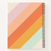 Farbenfrohe Diagonale Streifen Retro Pastel Person Notizblock (Rückseite)