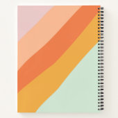 Farbenfrohe Diagonale Streifen Retro Pastel Person Notizblock (Rückseite)