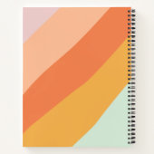 Farbenfrohe Diagonale Streifen Retro Personalisier Notizblock (Rückseite)