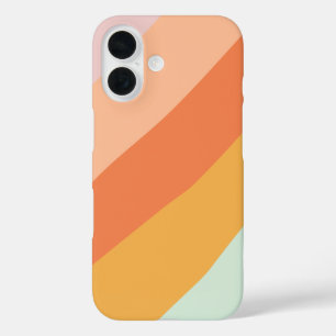 Farbenfrohe diagonale Streifen Retro Süßigkeiten P iPhone 16 Hülle