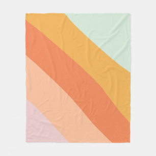 Farbenfrohe diagonale Streifen Retro Süßigkeiten P Fleecedecke