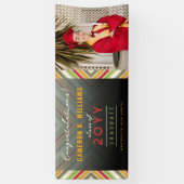 Farbenfrohe Diagonale Streifen Trendfarbenes Foto Banner (Vertikal)