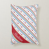 Farbenfrohe diagonale Stripherzen Zierkissen (Vorderseite(Vertikal))