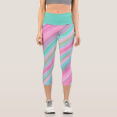 Farbenfrohe Diagonalstreifen Capri Leggings (Vorderseite)