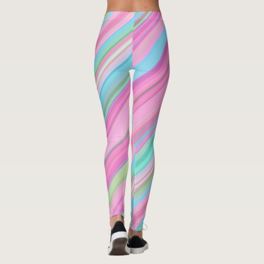 Farbenfrohe Diagonalstreifen Leggings (Rückseite)