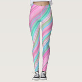 Farbenfrohe Diagonalstreifen Leggings (Vorderseite)
