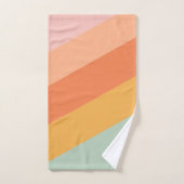 Farbenfrohe Diagonalstreifen Retro Candy Pastell Badhandtuch Set (Handtuch)