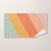 Farbenfrohe Diagonalstreifen Retro Candy Pastell Badhandtuch Set (Handtuch)