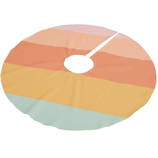 Farbenfrohe Diagonalstreifen Retro Candy Pastell Polyester Weihnachtsbaumdecke (Schrägansicht)