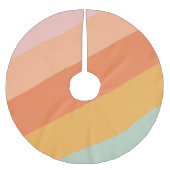 Farbenfrohe Diagonalstreifen Retro Candy Pastell Polyester Weihnachtsbaumdecke (Vorderseite)