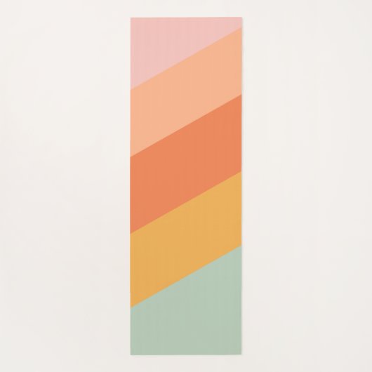 Farbenfrohe Diagonalstreifen Retro Candy Pastell Yogamatte (Rückseite)