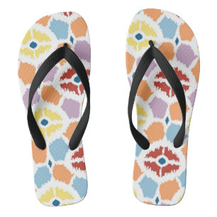 Farbenfrohe Diamanten ikat geometrisch Badesandalen