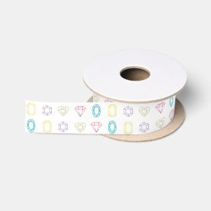 Farbenfrohe Diamanten-Pattern Satinband