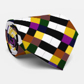 Farbenfrohe Diamantform Muster Krawatte (Gerollt)