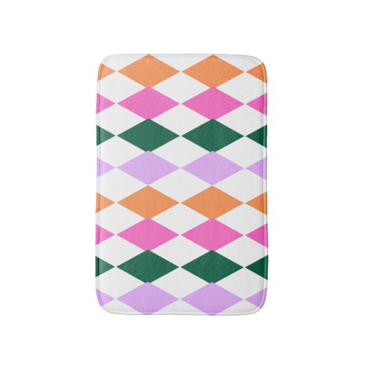 Farbenfrohe Diamantmuster Mitte des Jahrhunderts M Badematte (Vorderseite Vertikal)