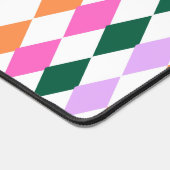 Farbenfrohe Diamantmuster Mitte des Jahrhunderts M Schreibtischunterlage (Ecke)