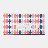 Farbenfrohe Diamantmuster Mitte des Jahrhunderts M Schreibtischunterlage (Tastatur & Maus)