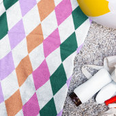 Farbenfrohe Diamantmuster Mitte des Jahrhunderts M Strandtuch