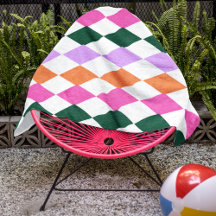 Farbenfrohe Diamantmuster Mitte des Jahrhunderts M