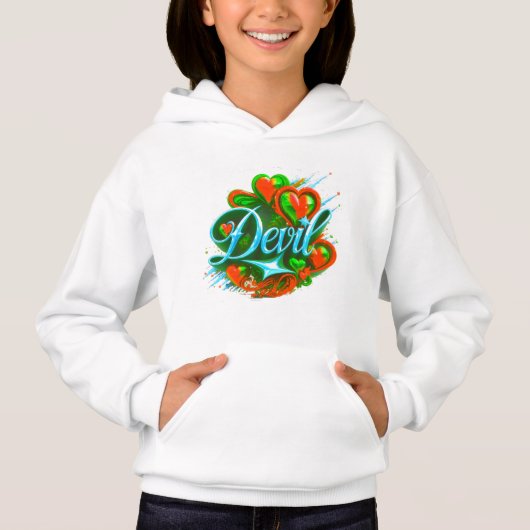 Farbenfrohe digitale Designermädchen - P Hoodie (Vorderseite)