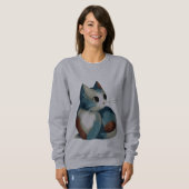 Farbenfrohe digitale Katze Sweatshirt (Vorne ganz)