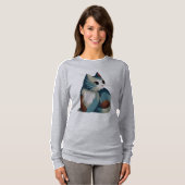 Farbenfrohe digitale Katze T-Shirt (Vorne ganz)