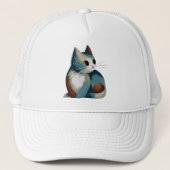 Farbenfrohe digitale Katze Truckerkappe (Vorderseite)