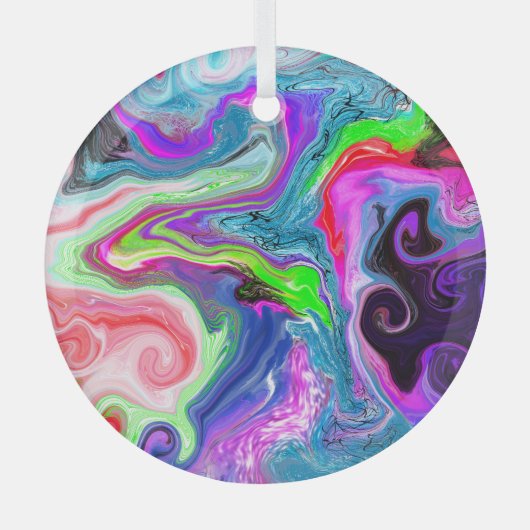 Farbenfrohe digitale Kunst pour Paint Ornament Aus Glas (Vorderseite)