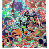 Farbenfrohe digitale Marmorbäume Abstrakte Moderne Duschvorhang (Vorderseite)