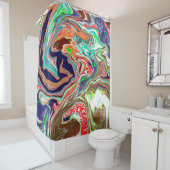 Farbenfrohe digitale Marmorbäume Abstrakte Moderne Duschvorhang (Beispiel)