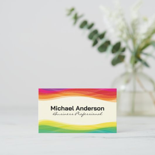 Farbenfrohe digitale Schichten Visitenkarte (Stehend Vorderseite)