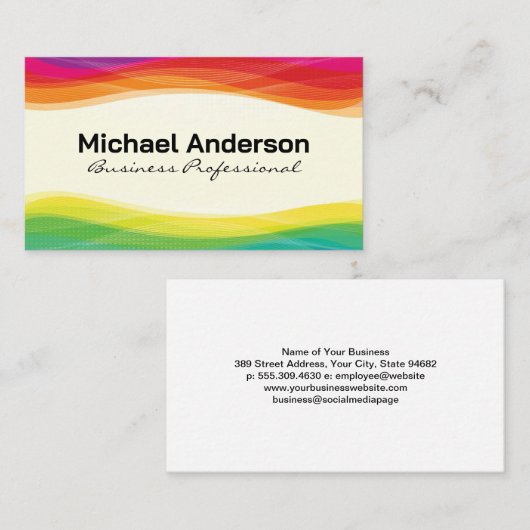 Farbenfrohe digitale Schichten Visitenkarte (Vorne/Hinten)