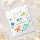 Farbenfrohe Dino Geburtstag Dinosaurier Gastgesche Geschenktütchen (Ausgeschnitten)