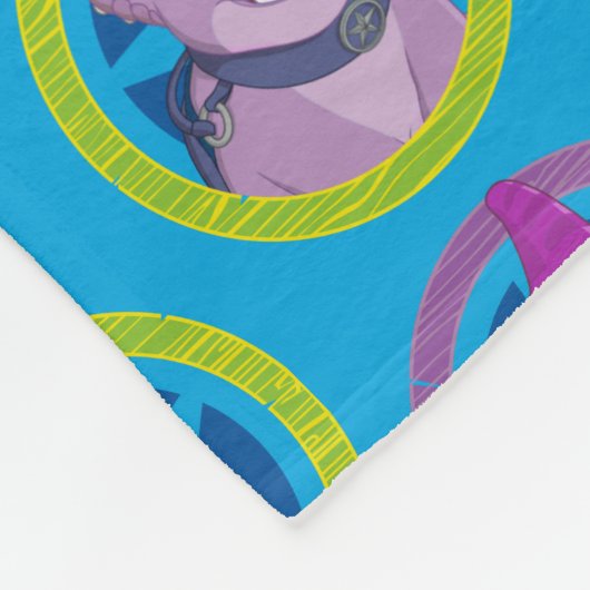 Farbenfrohe Dino Ranch Muster Fleecedecke (Ecke)