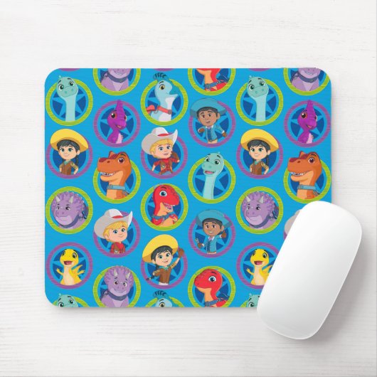 Farbenfrohe Dino Ranch Muster Mousepad (Mit Mouse)