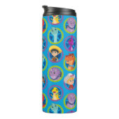 Farbenfrohe Dino Ranch Muster Thermosbecher (Nach rechts gedreht)