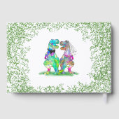 farbenfrohe Dinosaur-Hochzeit Gästebuch (Rückseite)