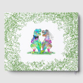 farbenfrohe Dinosaur-Hochzeit Gästebuch (Rückseite)