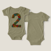 Farbenfrohe Dinosaurier Babysuite (Design Vorderseite & Rückseite)