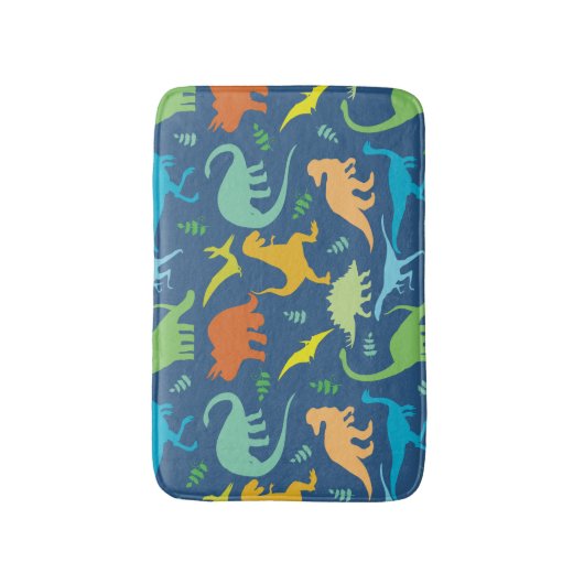 Farbenfrohe Dinosaurier Badematte (Vorderseite Vertikal)