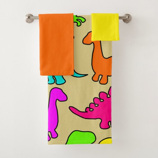 Farbenfrohe Dinosaurier Badetuch Set (Insitu)