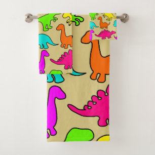 Farbenfrohe Dinosaurier Badhandtuch Set