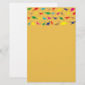 Farbenfrohe Dinosaurier Briefpapier (Vorne/Hinten)
