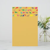 Farbenfrohe Dinosaurier Briefpapier (Stehend Vorderseite)