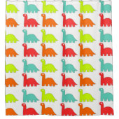 Farbenfrohe Dinosaurier Duschvorhang (Vorderseite)