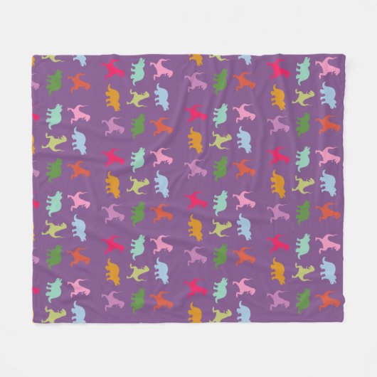 Farbenfrohe Dinosaurier Fleece Blanket, mittel (Vorderseite (Horizontal))